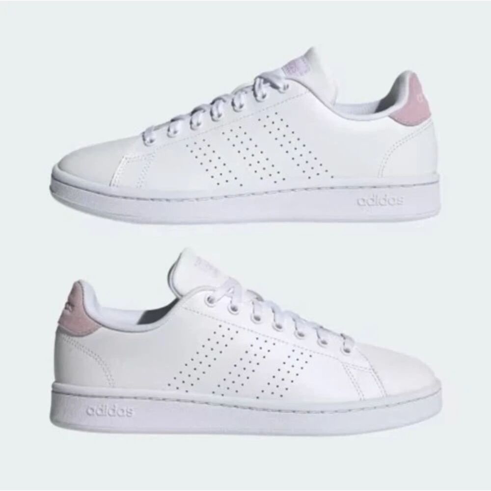 Adidas Womens Advantage Sneakers White Pink Cloudfoam Shoes 8.5 NWT